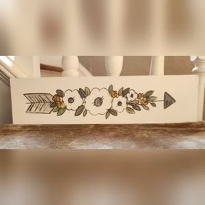 SpringShop Floral Bow Wall or Shelf Art NWT